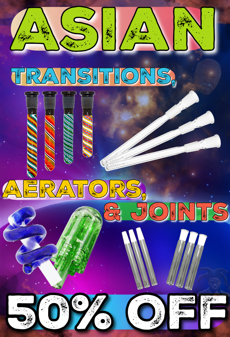 ABR Imagery | Asian glass sale 50% off transitions, aerators, & joints