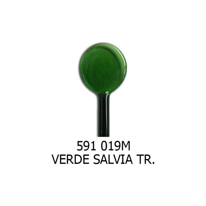 Moretti Green Sage Transparent Effetre Glass Rod (5-6mm)