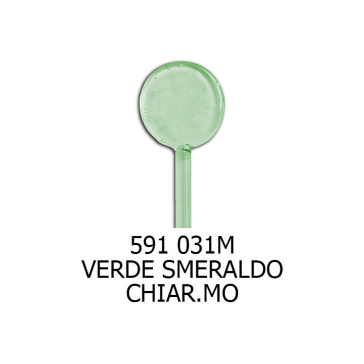 Moretti Green Emerald Pale Transparent Effetre Glass Rod (5-6mm)