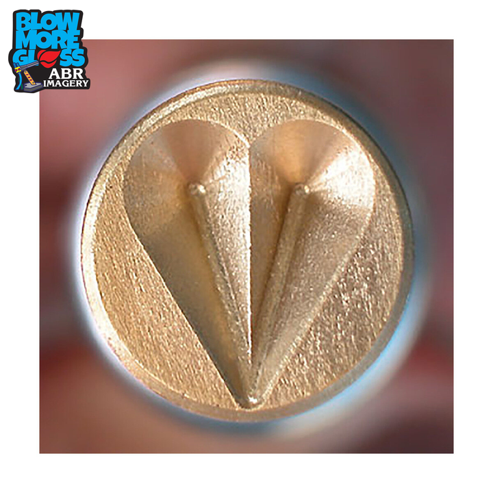 Blow More Glass Tools - Brass Puffy Heart Textured Stamp