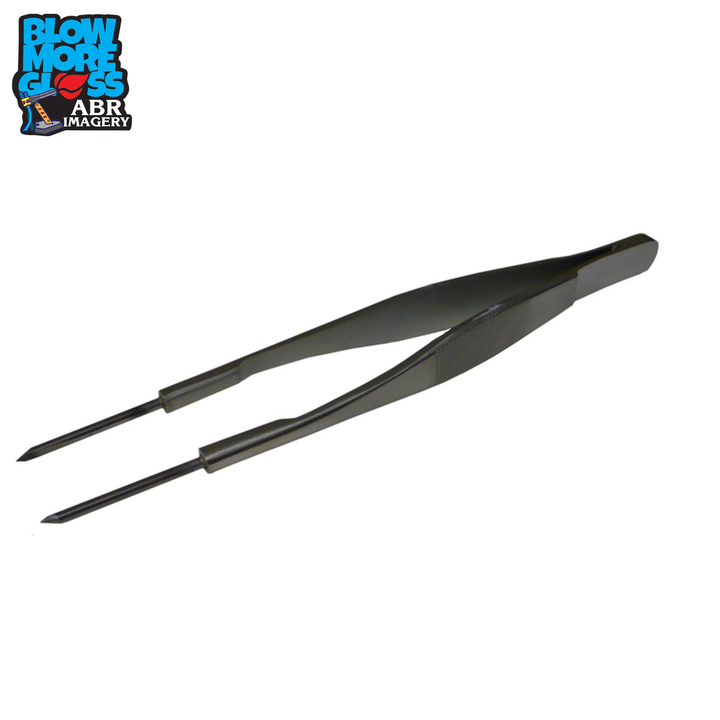 Blow More Glass Tools - 8" Thick Tungsten Tip Tweezers