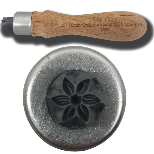 10mm Mini Graphite Poinsettia Stamp