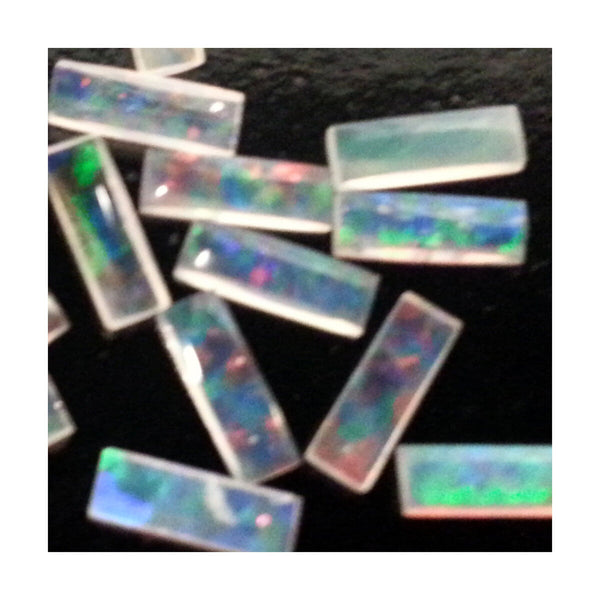 6 x 2mm White Rectangle Opal