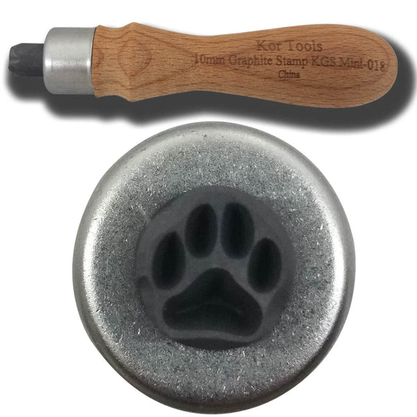 10mm Mini Graphite Paw Print Stamp