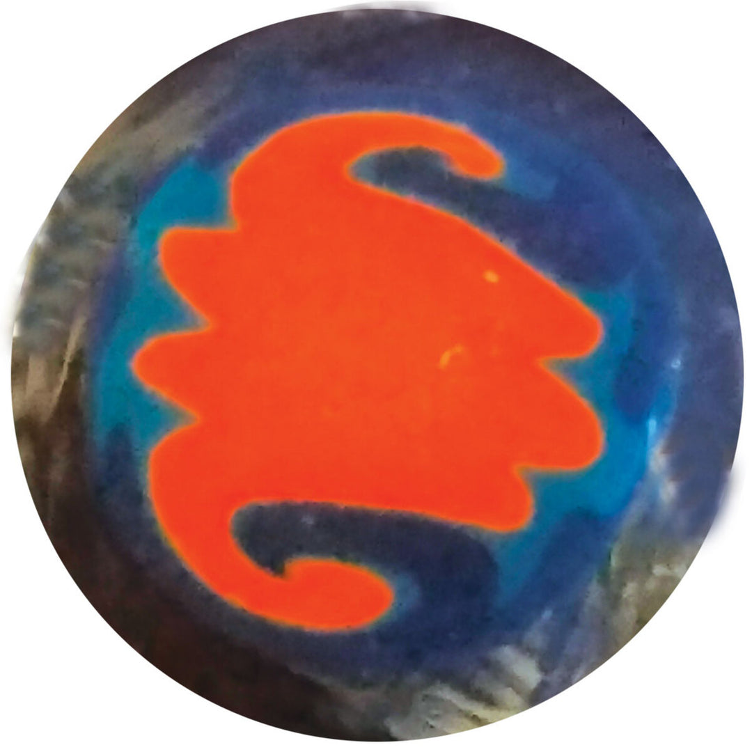 Peacock aqua &amp; orange wigwag milli