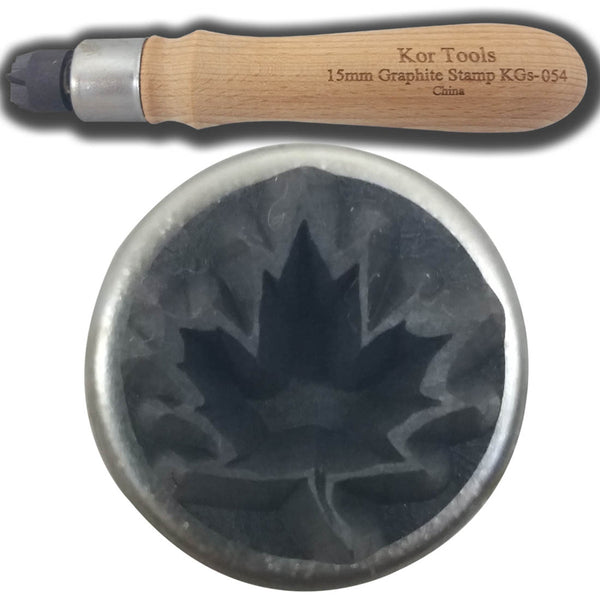 15mm Graphite Maple Leaf Stamp