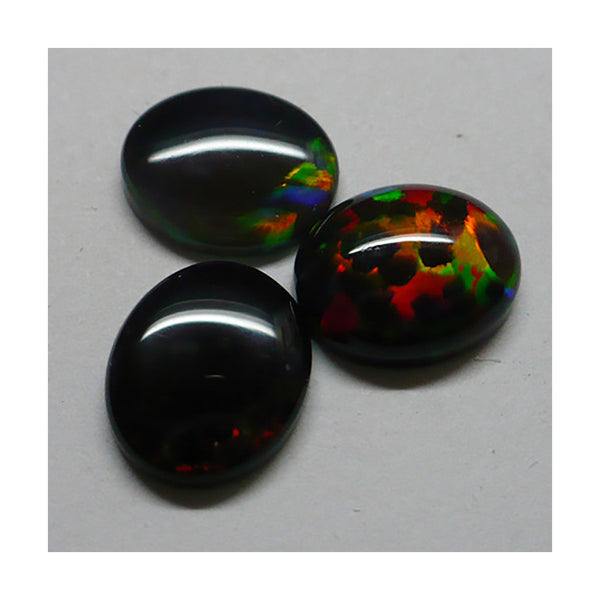 12 x 10mm Black Oval Opal