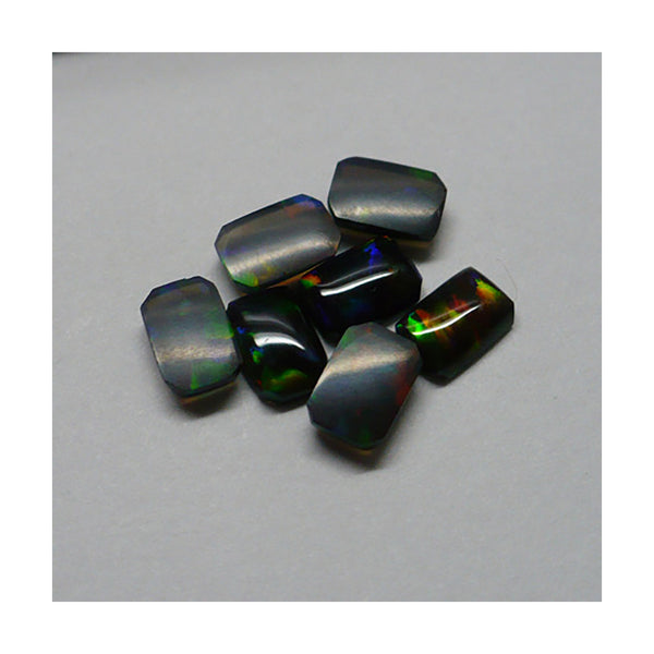 6 x 4mm Black Antique Cushion Opal