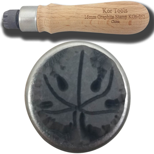 15mm Graphite GRAPE Leaf Stamp