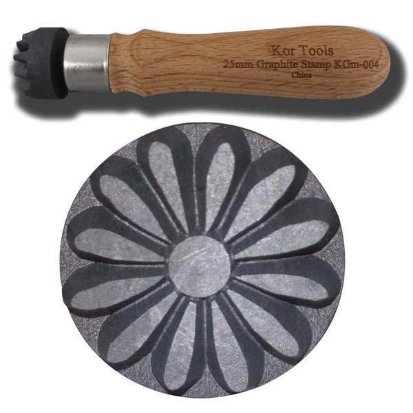 25mm Graphite Flower Stamp