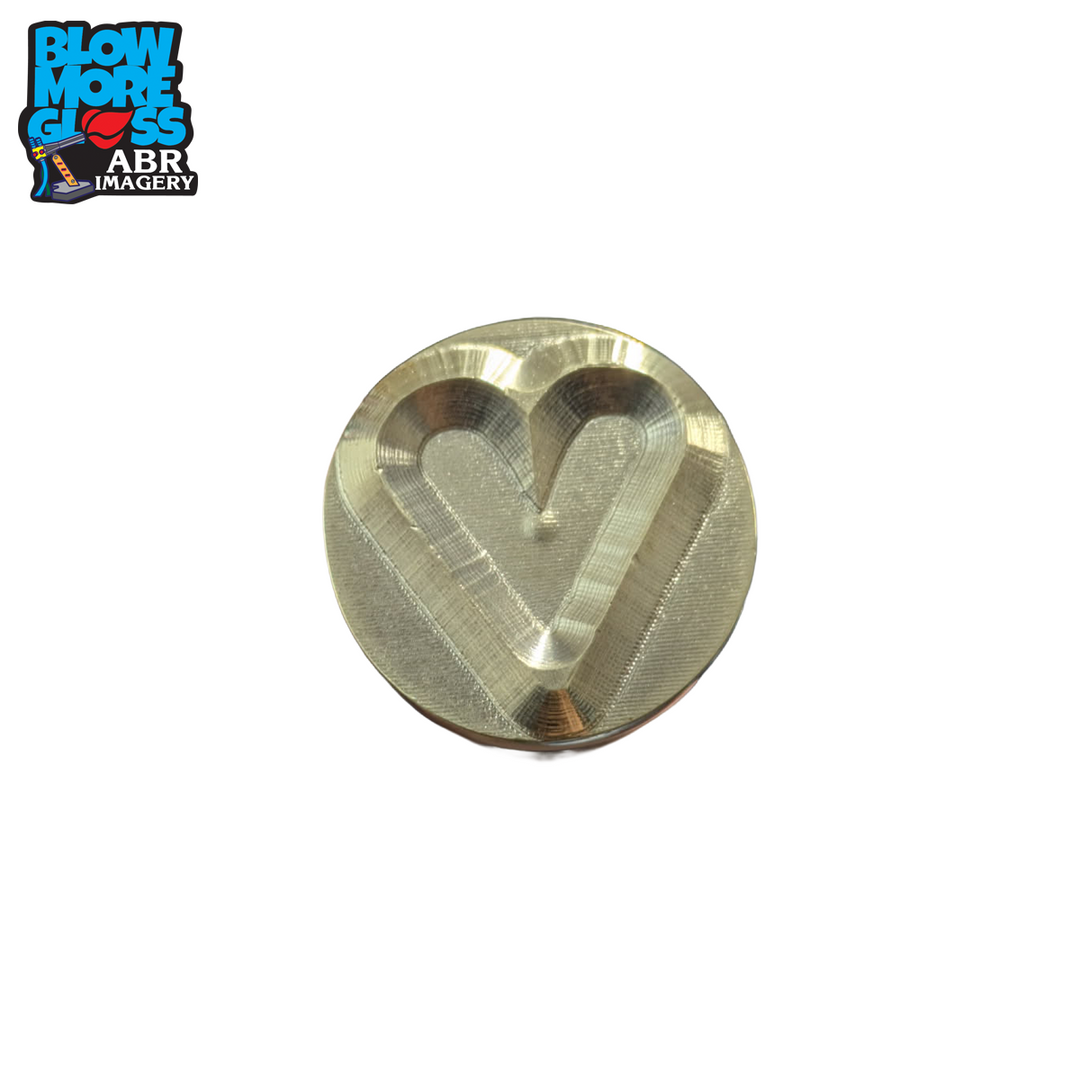 Blow More Glass Tools - Brass Heart Textured Stamp
