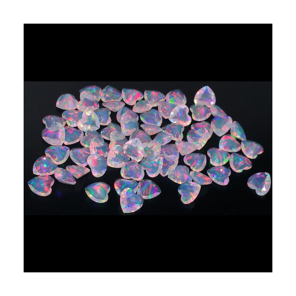 8mm White Faceted Heart Opal