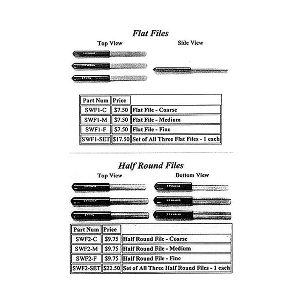 DIAMOND 1/2 ROUND FILES-COARSE GRIT