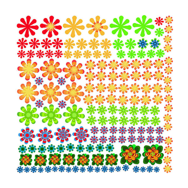 Flower Power Enamel Decals