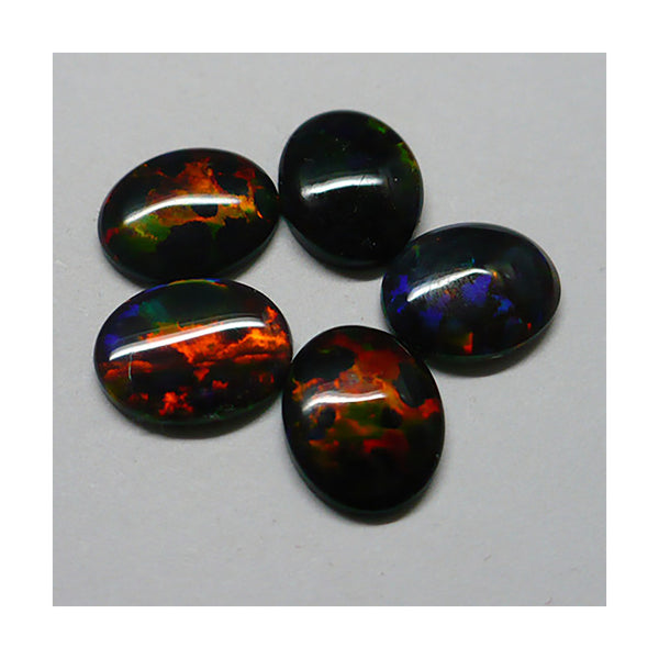 10 x 8mm Black Oval Opal