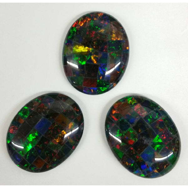 25 x 20mm Oval Mosaic Triplet Opal