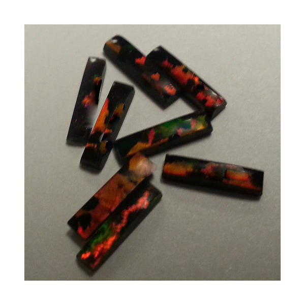 8 x 2mm Black Rectangle Opal