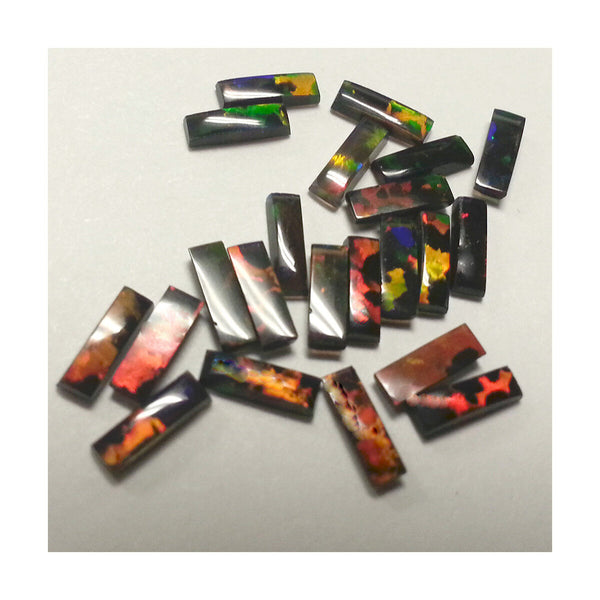 6 x 2mm Black Rectangle Opal