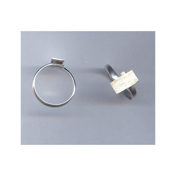 Silver Ring w/ square mount (adj)