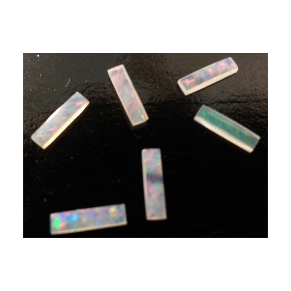 8 x 2mm White Rectangle Opal