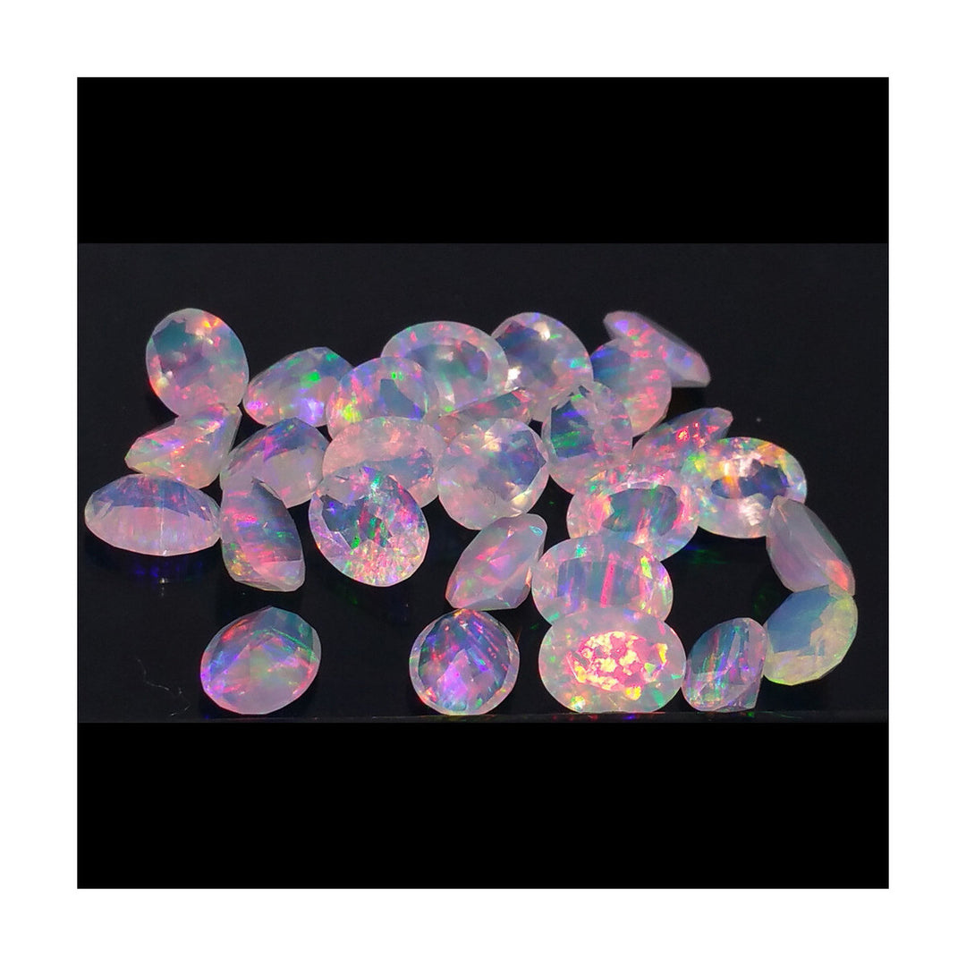9mm x 7mm White Faceted Oval Opal