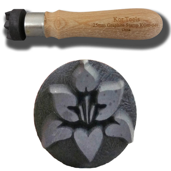 25mm Graphite Flower Stamp