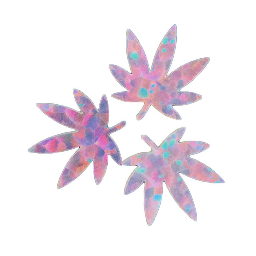 Cut Opal Leaf 12mm - White with Red Fire