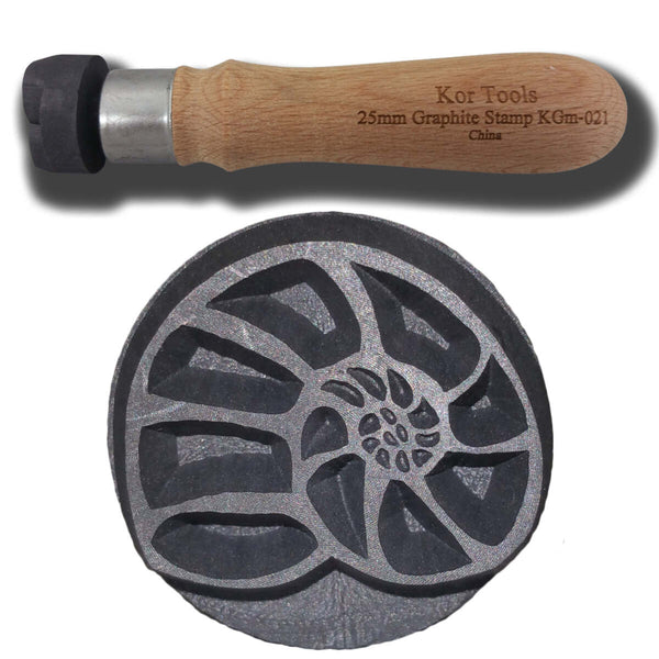 25mm Graphite Nautilus Shell Stamp