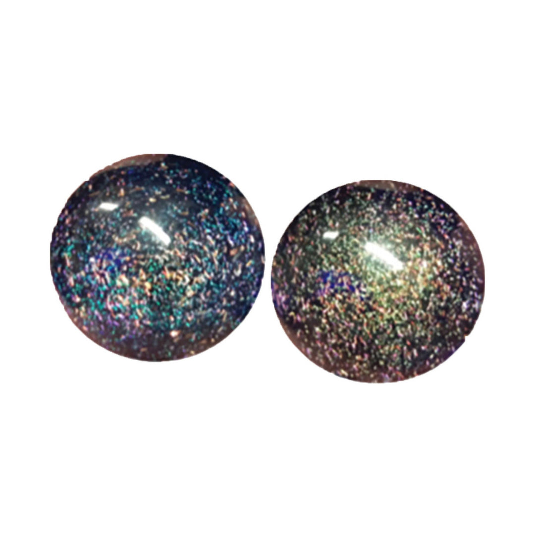 Dichroic Galaxy Marble with Blue Backing