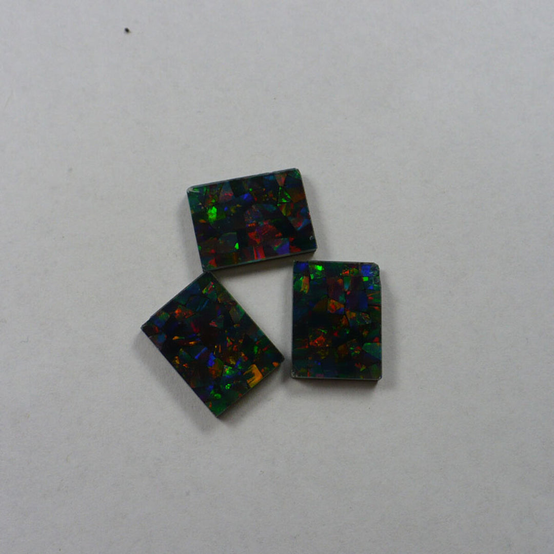 16mm x 12mm Rectangle Mosaic Triplet Opal