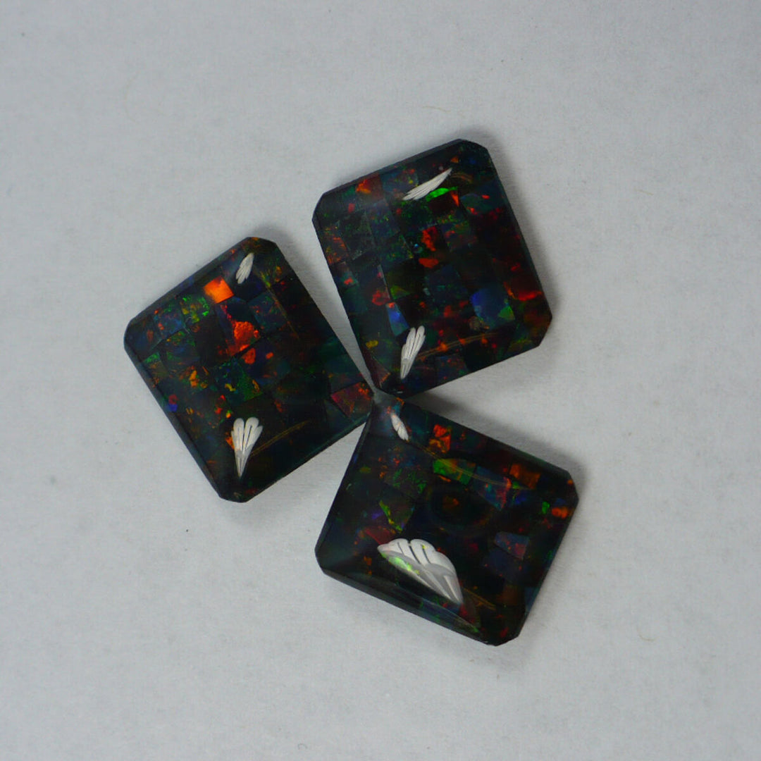 7mm x 5mm Emerald Mosaic Triplet Opal