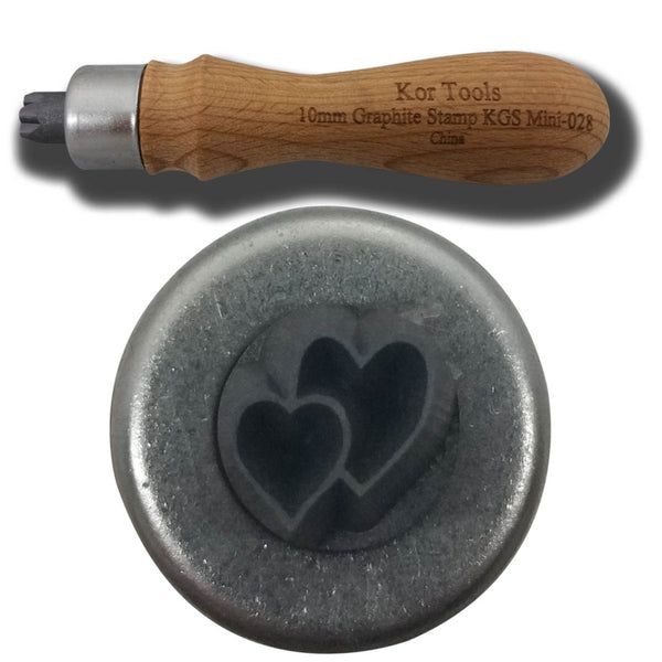 10mm Mini Graphite Hearts Stamp