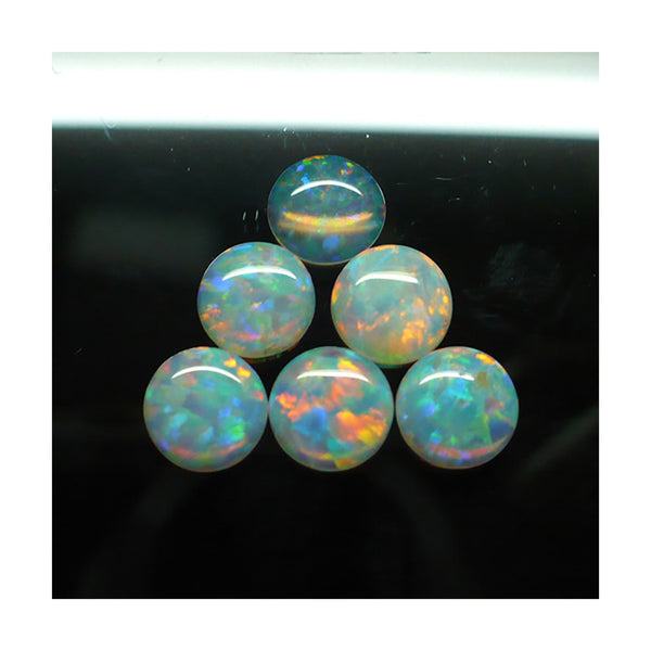 7mm White Round Opal