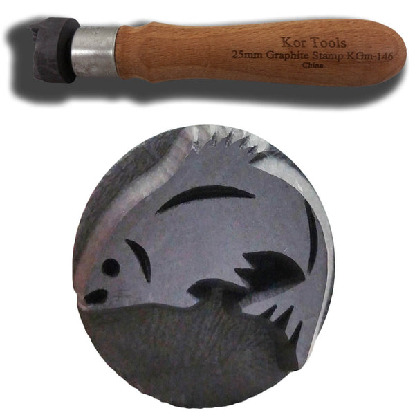 25mm Graphite Fish Stamp