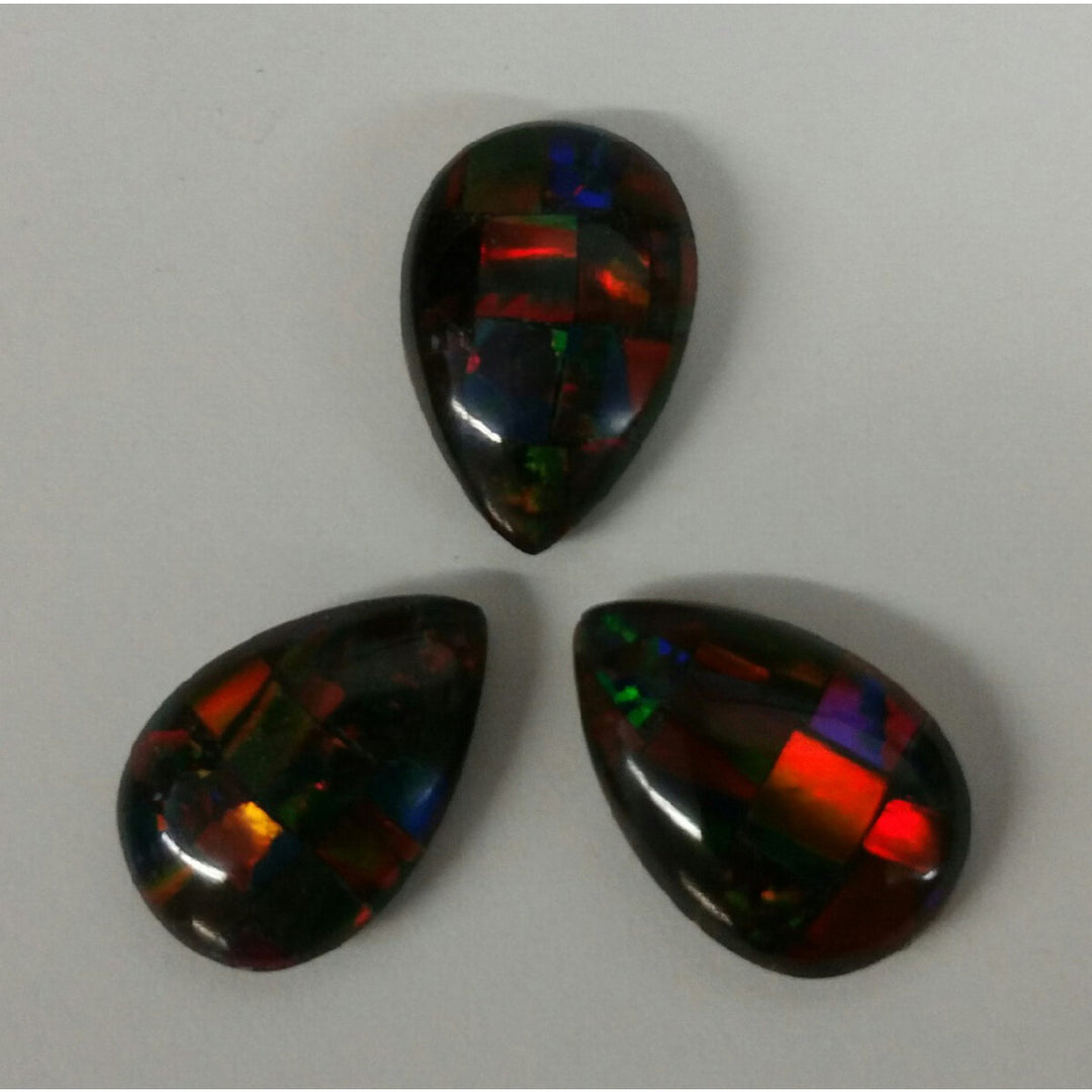 12mm x 8mm Pear Mosaic Triplet Opal