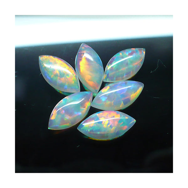 10 x 5mm White Marquis Opal