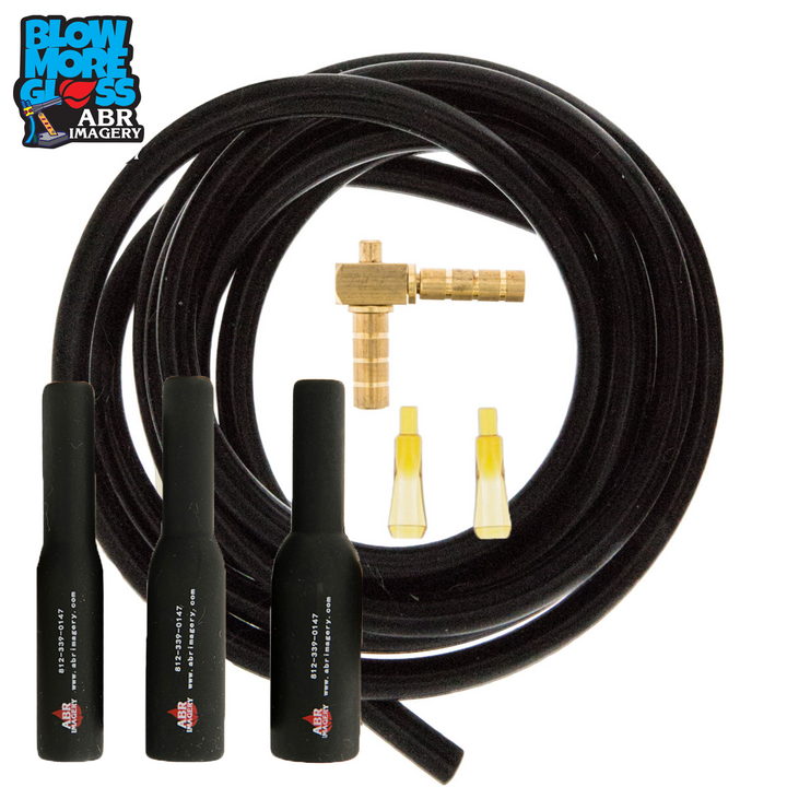 Blow More Glass Tools - Ultra Lightweight and Flexible Silicone Blow Hose w/ Bent 1/4" Double Swivel