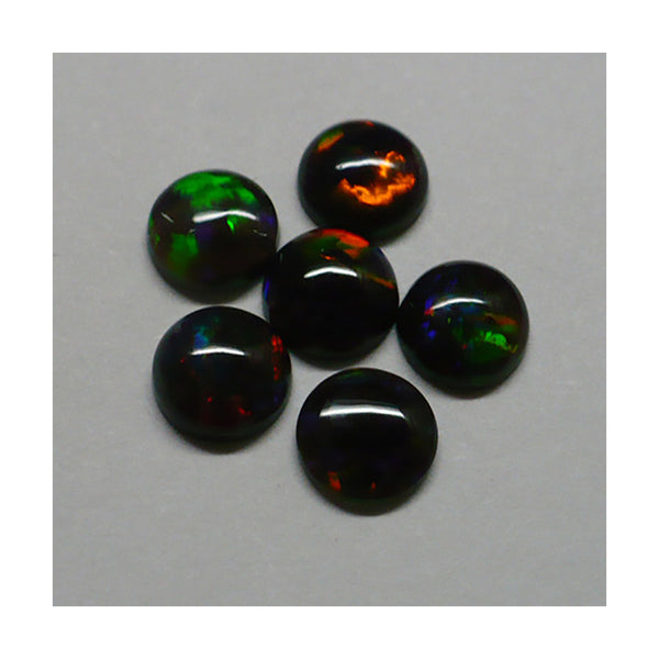 6mm Black Round Opal