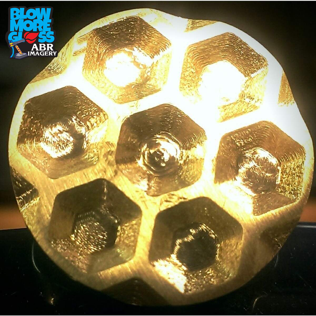 Blwo More Glass Tools - Large Brass Honeycomb Textured Stamp