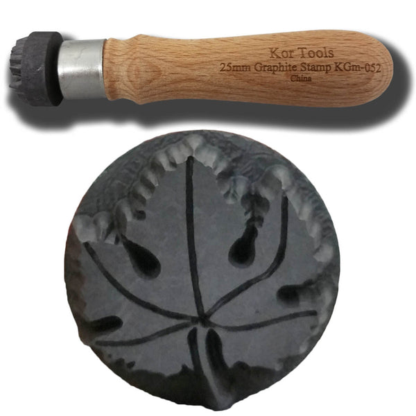 25mm Graphite Grape Leaf Stamp