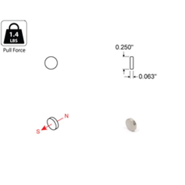 Rareearth magnet 0.25" x 0.0625"