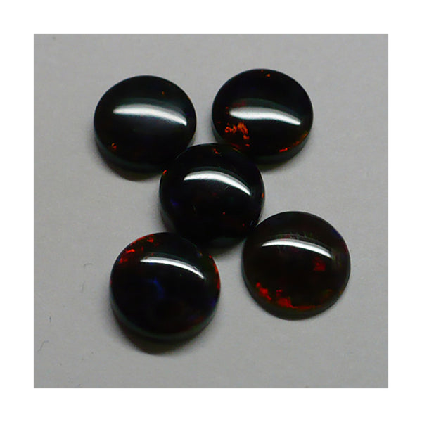 9mm Black Round Opal