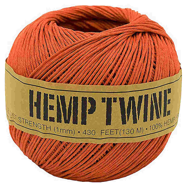 1mm Orange Hemp Twine