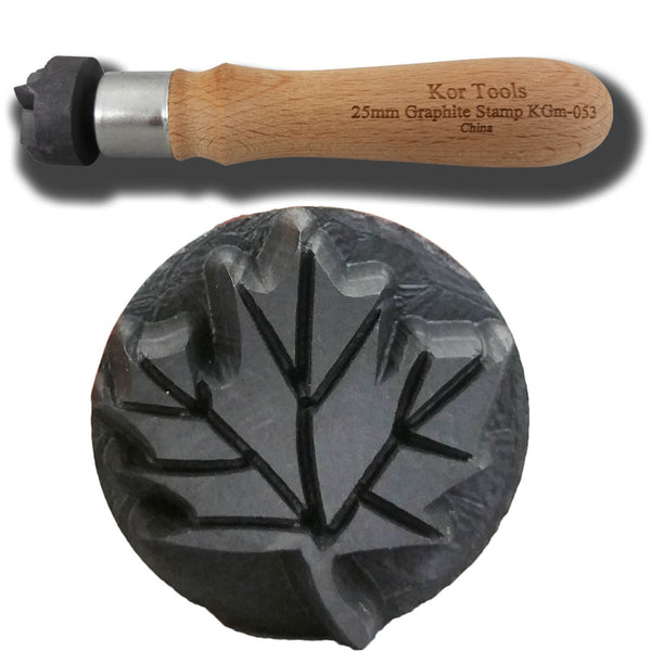 25mm Graphite Maple Leaf Stamp