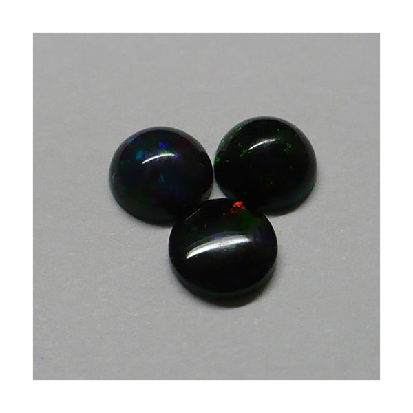 7mm Black Round Opal