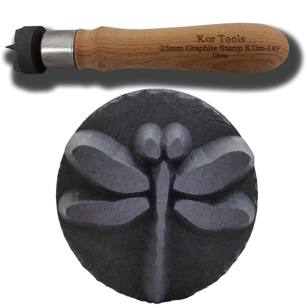 25mm Graphite Dragonfly Stamp