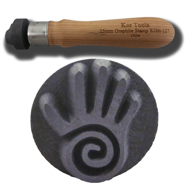 25mm Graphite Swirl Hand Stamp