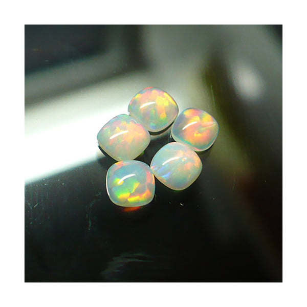 4mm White Antique Cushion Opal