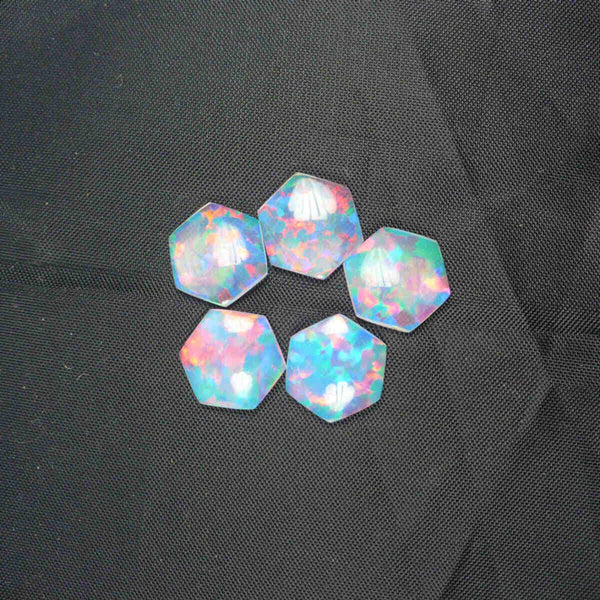 10 x 10mm White Hexagon Opal