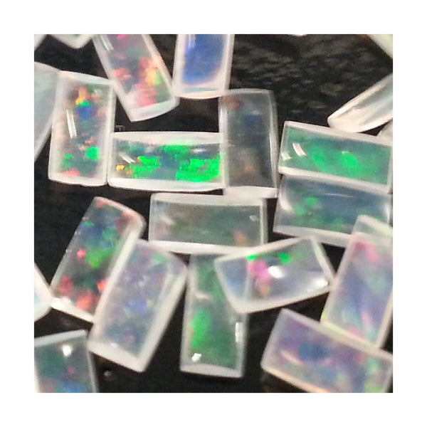 4 x 2mm White Rectangle Opal